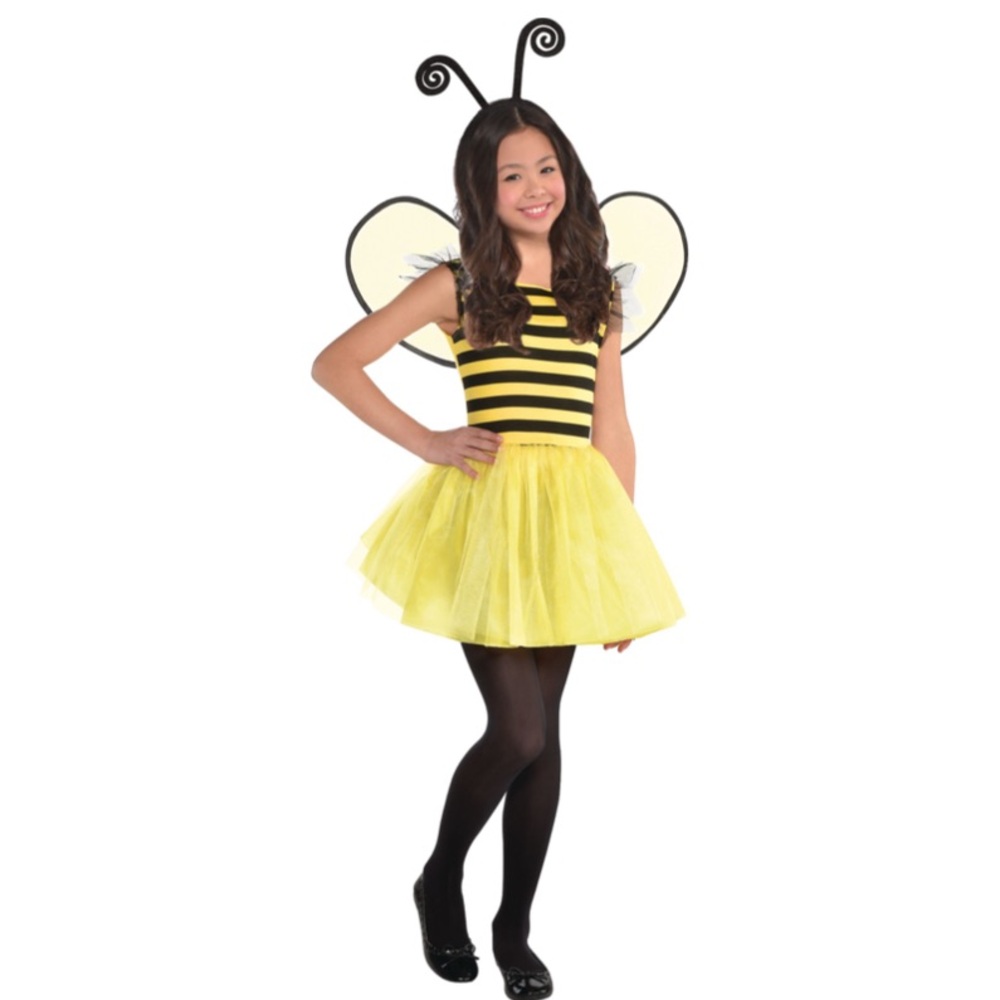 Buzzy Bee Kids Costume NEW Halloween M 8-10 bumble bee dress up Yellow and Black